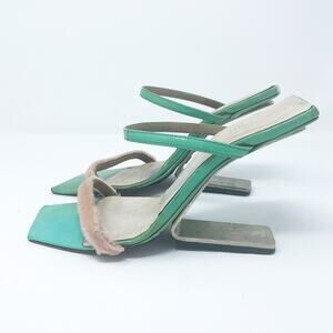 Vintage FENDI Patent Leather & Faux Fur Suspension Heels 7.5